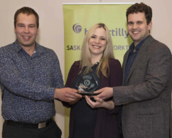 New Business Venture Award Joseph Ortynsky from Key Auto Group presents the New Business Venture Award to Yorkton Dental