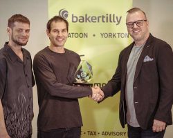 Ag Production Ag Production – S & D Solonenko Farms Ltd: Devin and Cortney Solonenko, S & D Solonenko Farms Ltd, accept the Ag Production Award sponsored by Maple Ag & Outdoor and presented by Cam Mehling.