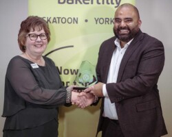 Health & Wellness Health & Wellness – The Bentley Yorkton: Juanita Polegi, on behalf of Saskatchewan Blue Cross, presented the Health & Wellness Award to Gurjit Dhaliwal of The Bentley Yorkton.